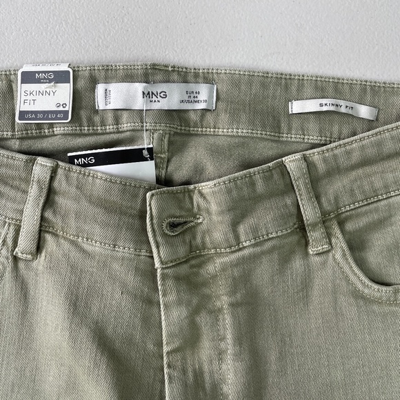 MANGO MNG Green Skinny Fit Jeans Men Size 30 - Picture 7 of 10